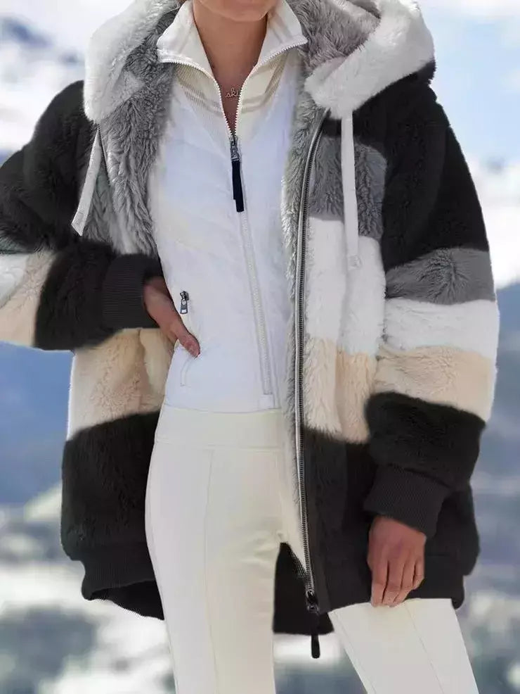 Casaco de capuz extragrande feminino com bolsos macios, streetwear quente, casaco solto, Lady Outerwear, outono, inverno, novo, 2023