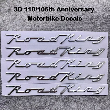 5 pçs/set decalques da motocicleta adesivos cromo 3d 110/105th aniversário moto emblema emblema para harley davidson road king flhrc