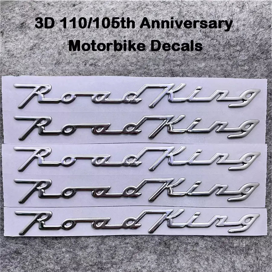 5 pçs/set decalques da motocicleta adesivos cromo 3d 110/105th aniversário moto emblema emblema para harley davidson road king flhrc