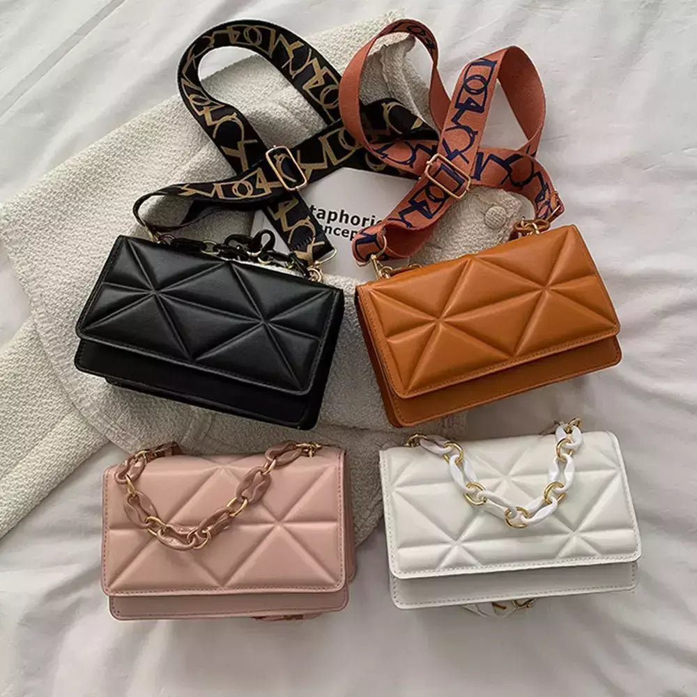 Bolsa de ombro de couro PU feminina, embreagem cruzada casual, bolsas de aba, grande capacidade, moda feminina