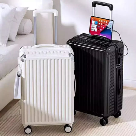 Mala de alumínio do curso do quadro, portador de bagagem, caixa do trole, cabine de transporte, 20 "24" 28";;VERDADEIRO;;"A09White suitcase,28 Inch