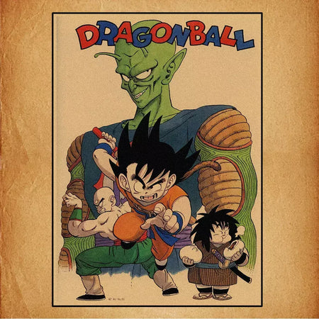 Japonês em torno do anime retro dragon ball cartaz goku gohan vegeta piccolo friza pintura em tela impressão arte da parede presente das crianças
