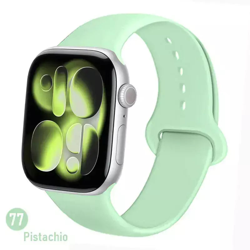 Pulseiras de silicone para apple watch pulseira 44mm 45mm 40 41mm 42-46mm pulseiras esportivas iwatch série 10 11 9 8 7 6 5 4 se ultra 3/2 49mm
