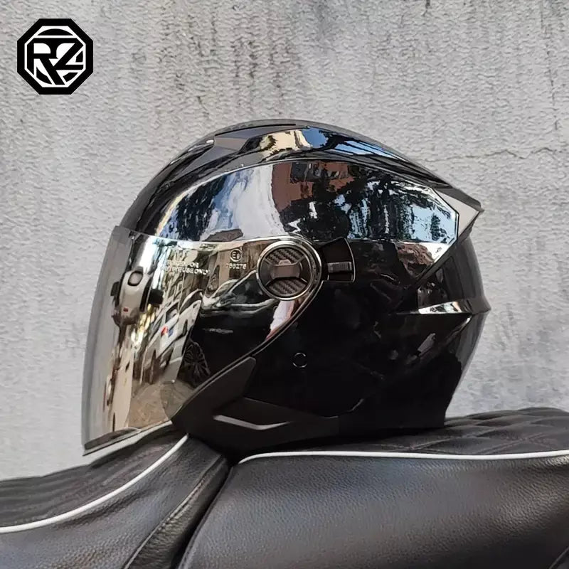2025 mais recente capacete da motocicleta de alta qualidade metade cobrindo lente dupla cascos para motos masculino feminino casal capacetes de moto