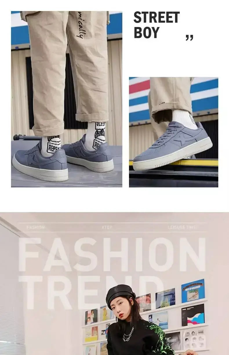 Xtep sapatos de skate antiderrapante resistente ao desgaste casual branco casal tênis de skate masculino feminino sapatos de marca de luxo 881219319851
