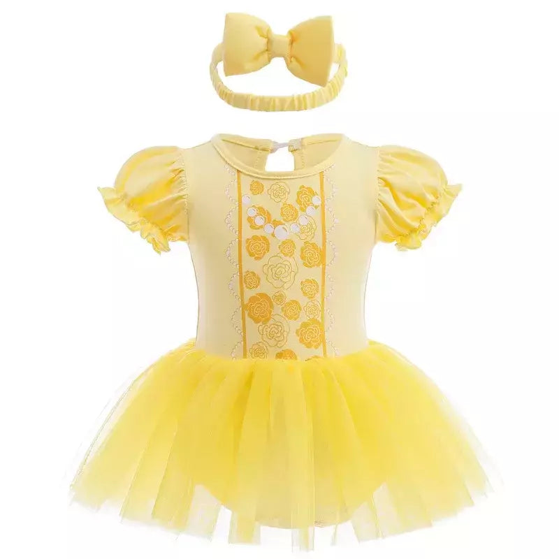 Baby Romper TUTU Vestido Com Headband Infantil Baby Princess Girl Roupas Tamanho 3-18M Cute Design Baby Dress Party Trajes