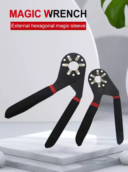 6/8 Polegada chave mágica manutenção doméstica ajustável torção mão aperto soquete exterior hexagonal ferramenta multifuncional