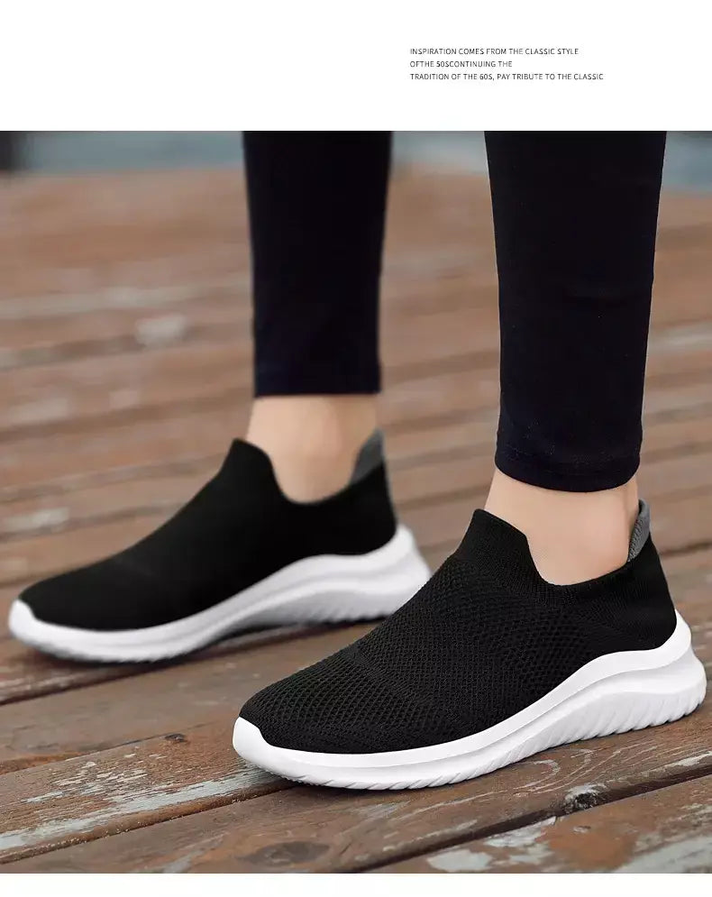 Sapatos masculinos tênis de malha respirável deslizamento em tênis de corrida ao ar livre antiderrapante casal jogging treinamento caminhadas sapatos esportivos