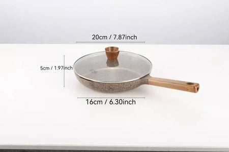 Donnor frigideira de granito 20/24/28cm, frigideira de pedra médica, frigideira de omelete saudável, não tóxica com alça resistente ao calor