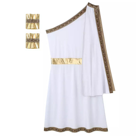 Homens antigo deus grego gladiador halloween cosplay trajes toga com mangas rei romano príncipe toga robe vestido punhos destacáveis