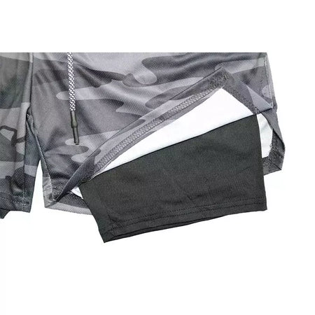 Masculino Anime 2 em 1 Calções Esportivos, Calções de Compressão Atlético Calças de Treino Fitness Running Sportwear, Desempenho Ginásio