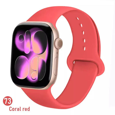Pulseiras de silicone para apple watch pulseira 44mm 45mm 40 41mm 42-46mm pulseiras esportivas iwatch série 10 11 9 8 7 6 5 4 se ultra 3/2 49mm
