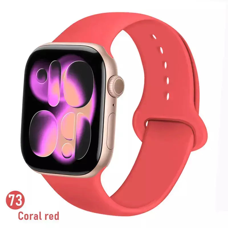 Pulseiras de silicone para apple watch pulseira 44mm 45mm 40 41mm 42-46mm pulseiras esportivas iwatch série 10 11 9 8 7 6 5 4 se ultra 3/2 49mm