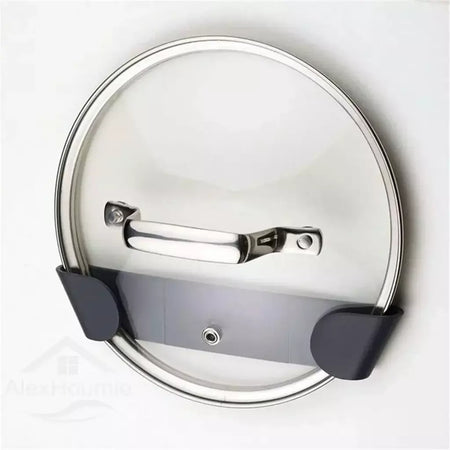 1/2/12 pçs pote tampa titular fixado na parede pendurado titular para pan pote capa rack de armazenamento de cozinha de plástico organizador de cozinha