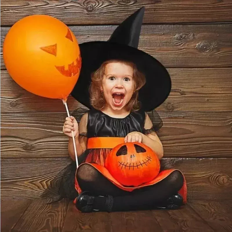 Chapéu de bruxa preto e branco para Halloween, festa em casa, decorações penduradas, adereços cosplay, favor do festival, chapéus mágicos, brinquedos infantis