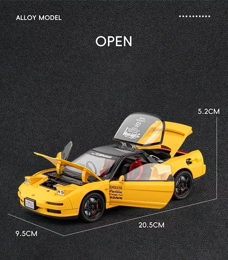 1:24 honda acura nsx mk1 na1 liga modelo de carro esportivo diecast metal clássico carro de corrida modelo de veículo som e luz crianças brinquedo presente