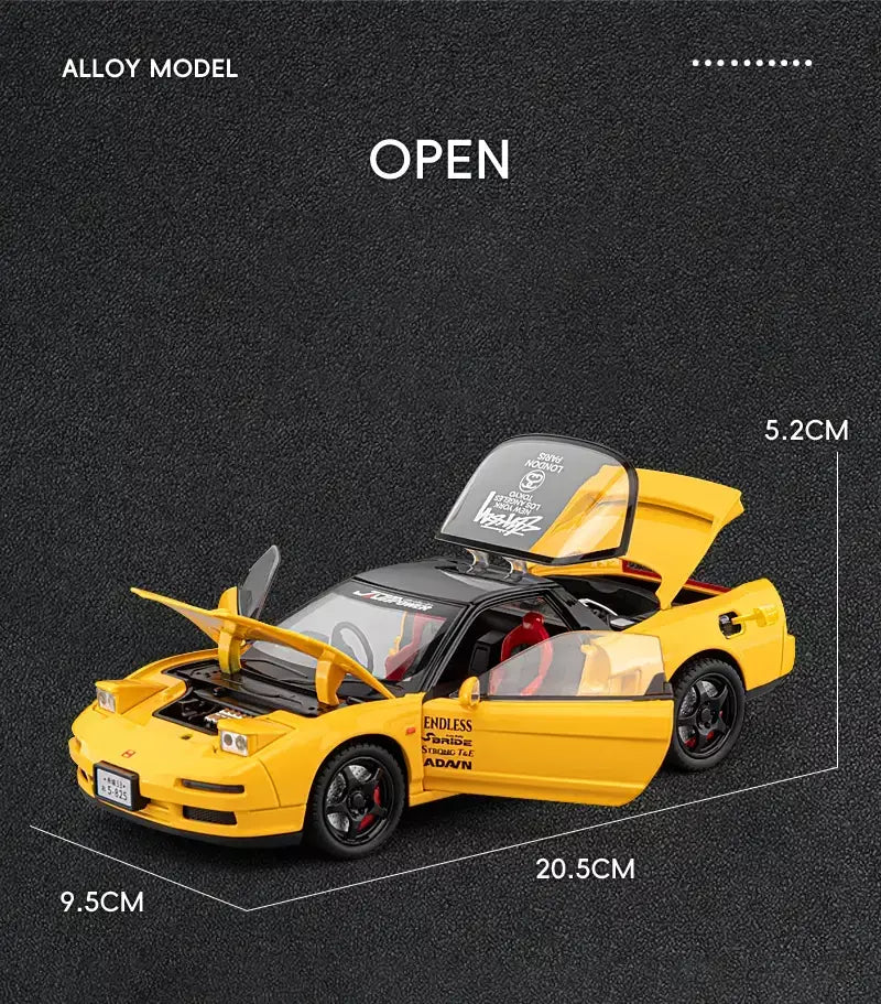 1:24 honda acura nsx mk1 na1 liga modelo de carro esportivo diecast metal clássico carro de corrida modelo de veículo som e luz crianças brinquedo presente