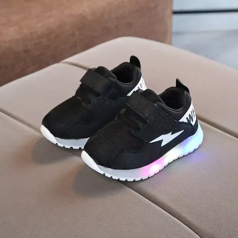 Crianças sapatos luminosos meninos e meninas brilhando luz malha tênis crianças pequenas tênis brilhantes crianças led light up sapatos