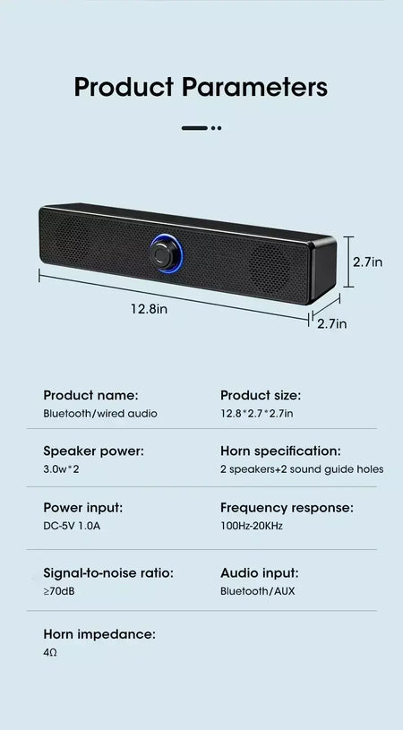 Bluetooth 4d surround alto-falante sistema de som de cinema em casa computador soundbar tv subwoofer com fio estéreo graves fortes para festa em casa