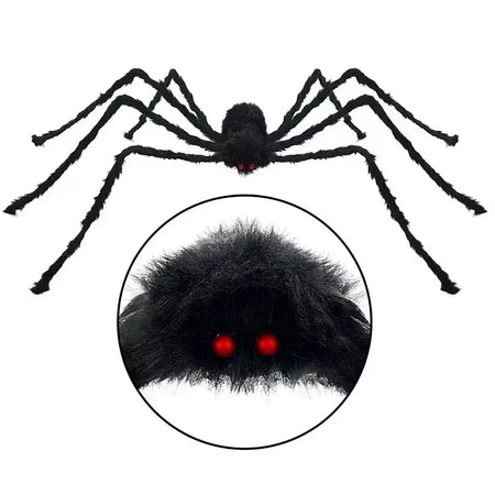 Halloween grande aranha de pelúcia horror decoração de halloween festa prop ao ar livre aranha gigante decoração 30-200cm câmara brincadeira aranha preta