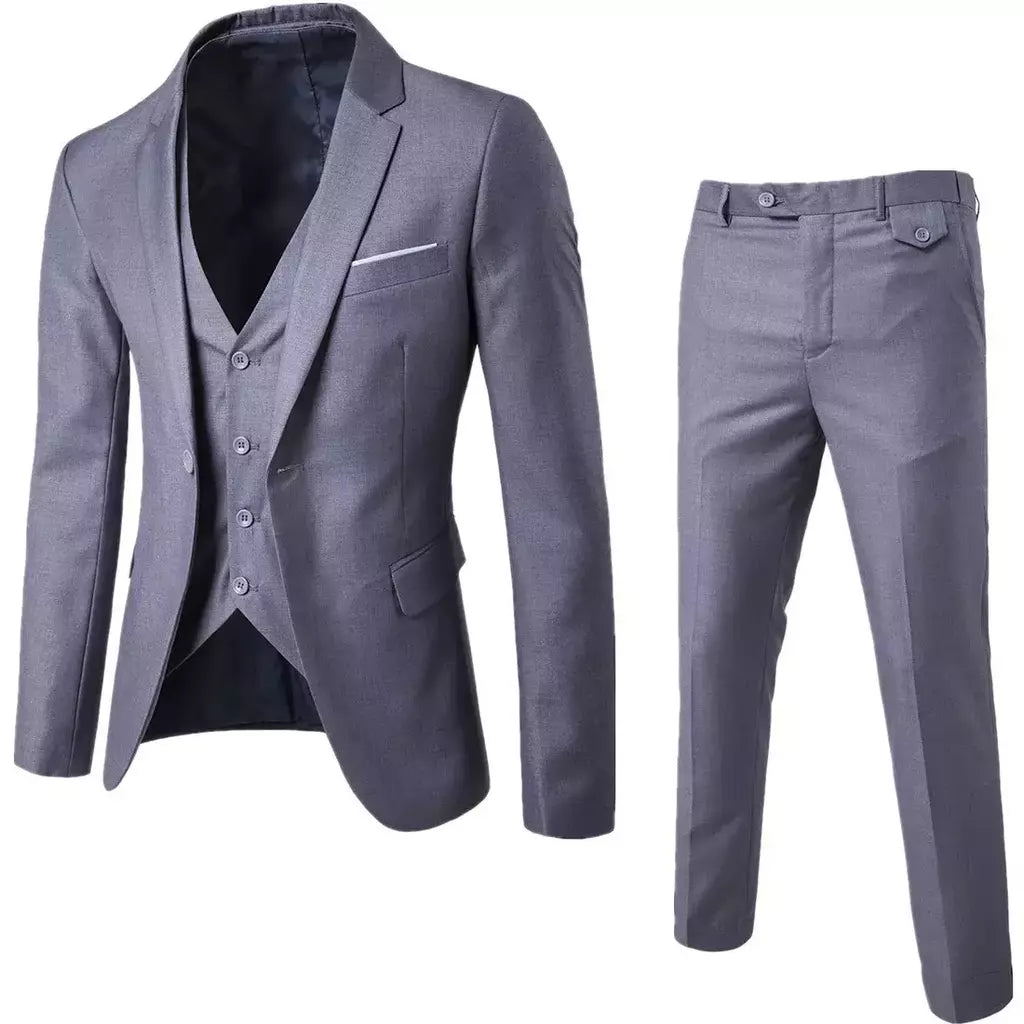 Ternos formais masculinos completos, conjuntos elegantes de blazers, roupas de casamento, calças, jaquetas, fantasias de luxo, negócios de casamento, 2 peças