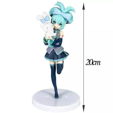 20cm anime hatsune miku x cinnamoroll figura anime periférico modelos colecionáveis decorações decorativas crianças presente kawaii