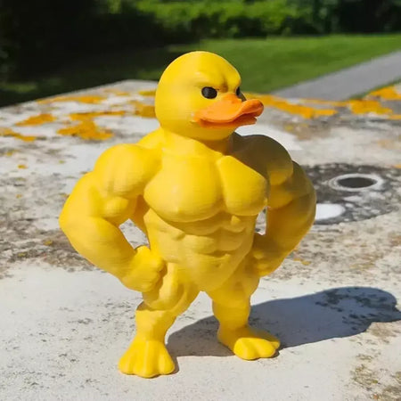 Estatueta de pato muscular ornamento acessório de mesa 3d impresso brinquedo de pato engraçado acessório de escritório presentes de aniversário