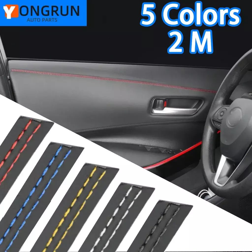 Linha de decoração de carro de 2 metros, tira decorativa, interior de carro, linha de decoração de couro, tira de tecelagem diy, decoração estilo carro