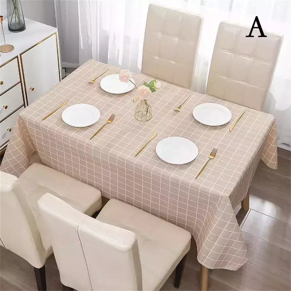 Toalha de mesa impressa em estilo nórdico, capa de pano impermeável, à prova de óleo, decoração doméstica, retângulo, mesa de jantar, guia, a9e6