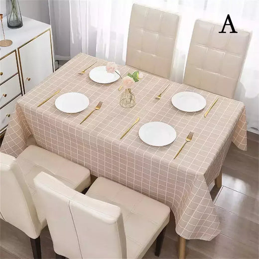 Toalha de mesa impressa em estilo nórdico, capa de pano impermeável, à prova de óleo, decoração doméstica, retângulo, mesa de jantar, guia, a9e6