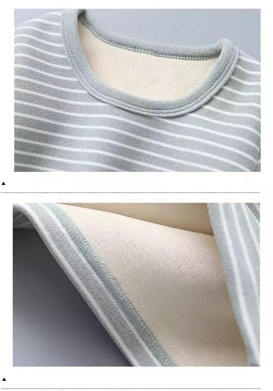 Conjuntos de pijama listrado forrado de pelúcia para crianças, aconchegante, caloroso, projetado para outono e inverno, homewear, adequado para crianças, uso diário e sono