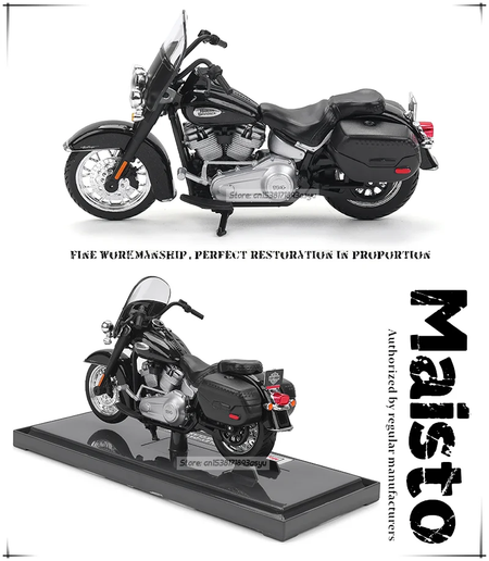 Maisto 1:18 Vários estilos 2024 Harley Davidson Heritage Classic Ultra Limited Alloy Modelo de motocicleta Coleção de carros de brinquedo