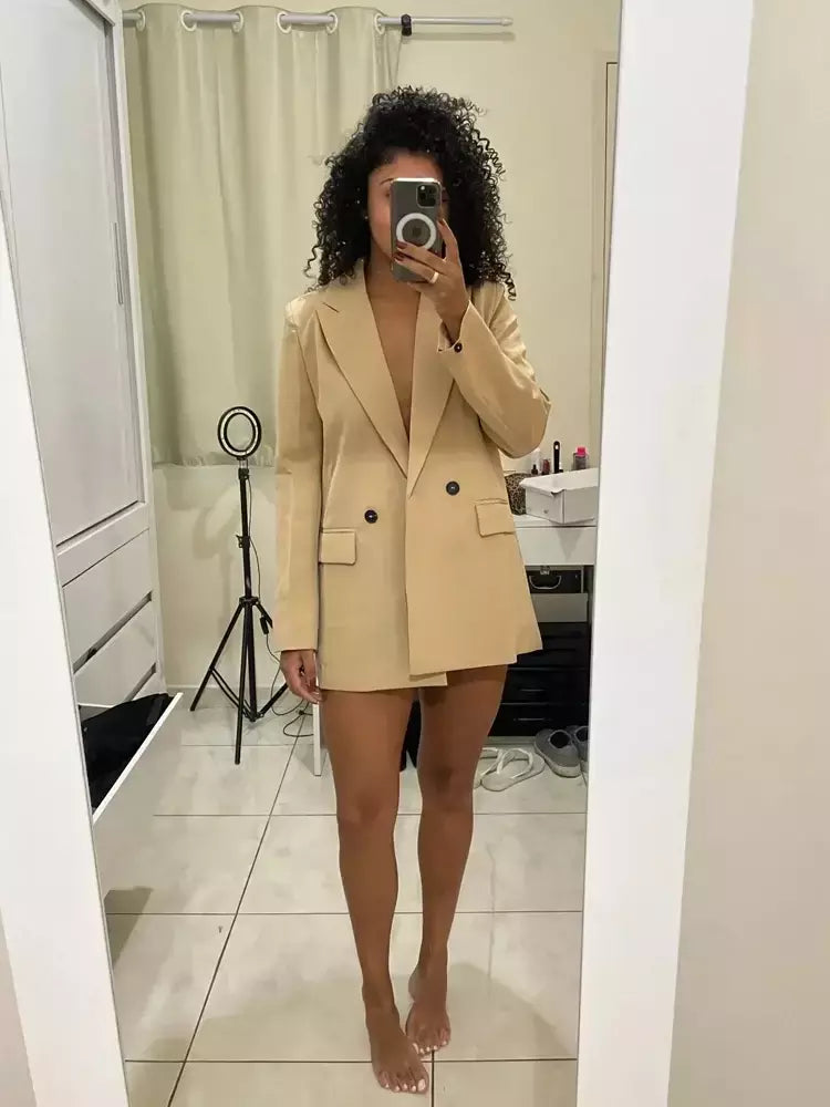 TRAF-Blazer feminino de escritório, preto, bege, cáqui, azul, verde, cinza, casaco de moda, blazers femininos, jaqueta, casacos, 2024