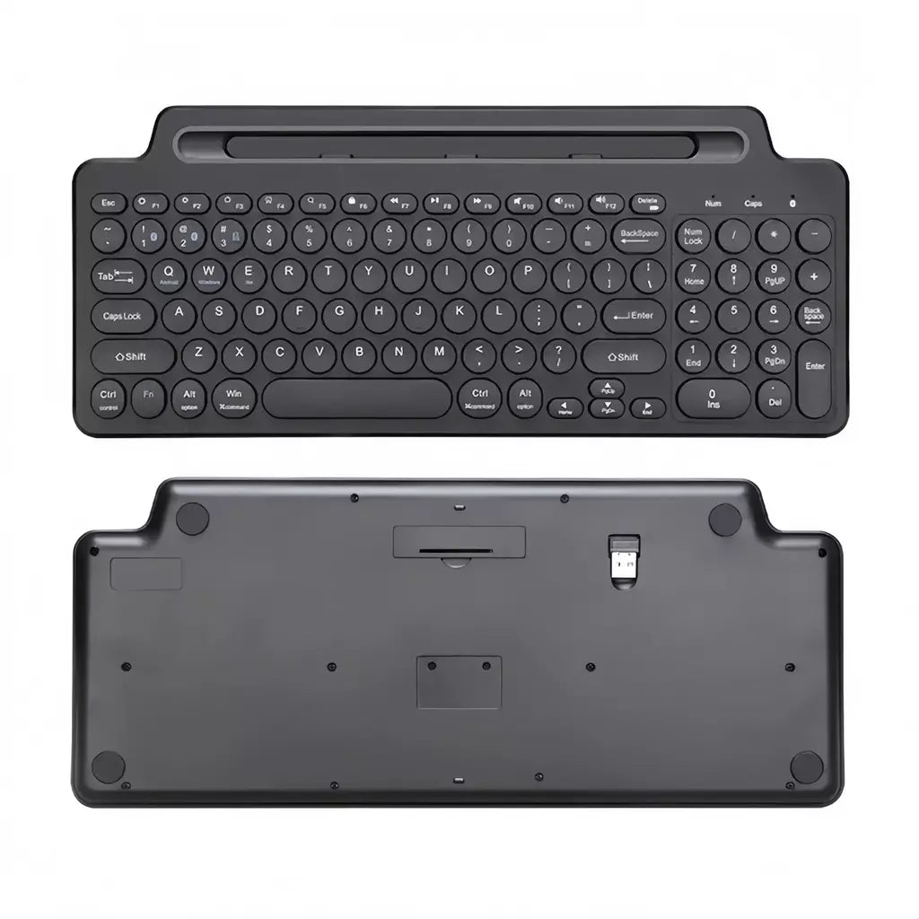 Teclado bluetooth duplo tri-modo bt5.0 3.0 2.4g teclado sem fio com touchpad teclado para jogos com slot para cartão para laptop tablet
