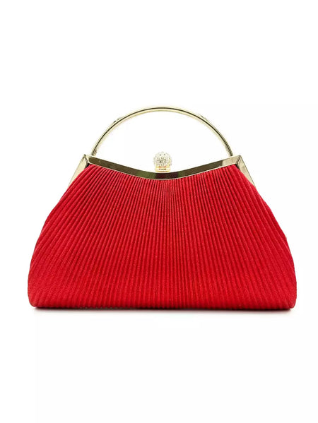Bolsa de noite plissada para mulheres, alça superior, glitter dia clutch, jantar de casamento feminino vestida bolsa clipe de diamante, ouro