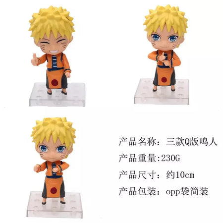 Naruto Action Figure Anime para Adultos, Uchiha Itachi, Kakashi Cartoon Toys, Ornamento Colecionável Itachi Akatsuki, Presente, 11cm, 3 peças por conjunto