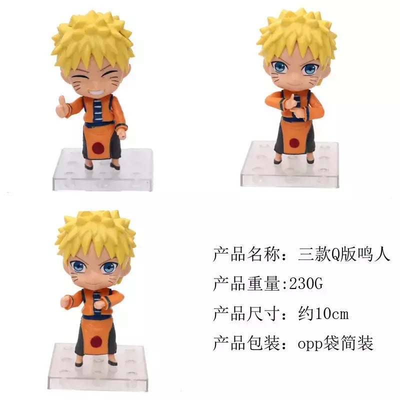Naruto Action Figure Anime para Adultos, Uchiha Itachi, Kakashi Cartoon Toys, Ornamento Colecionável Itachi Akatsuki, Presente, 11cm, 3 peças por conjunto