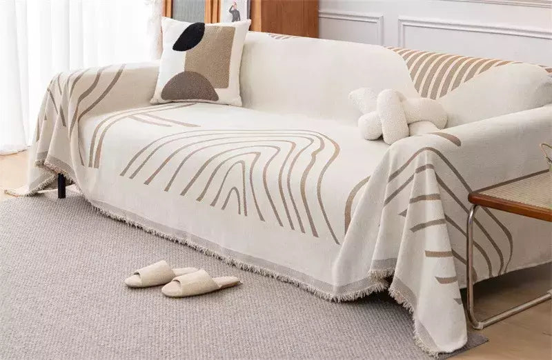 Chenille Sofá Throw Blanket com Tassel, Modern Luxury Cover, Four Season Sofa Cover, Full Covers, Dustproof, Toalha de casa, 1 Pc