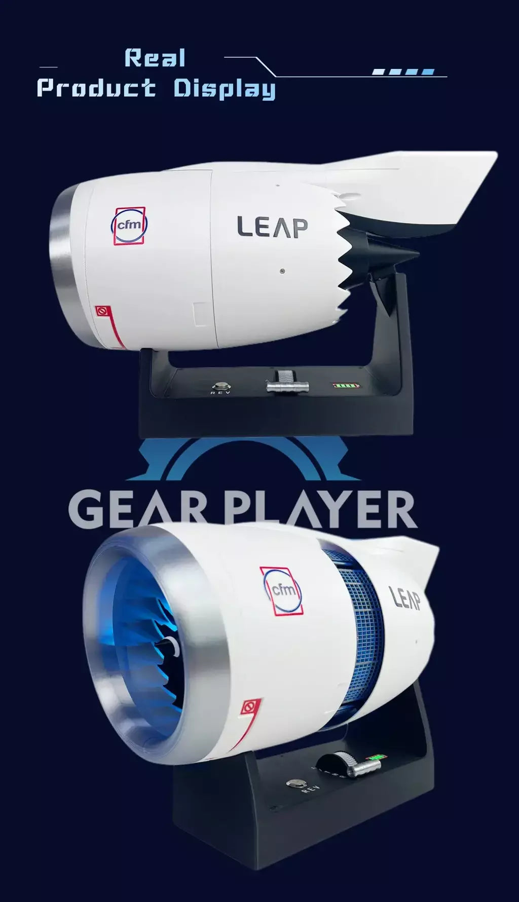 Boeing 747 Turbofan Modelo de motor Ventilador elétrico Cool Boutique Coleção Kit de motor de aeronave para exibição e uso educacional