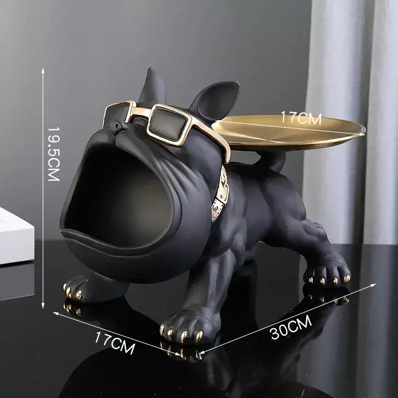 30cm decoração de casa estatueta bulldog estátua do cão caixa armazenamento ornamento animal resina artesanato arte escultura estatueta casa filhote de cachorro escultura