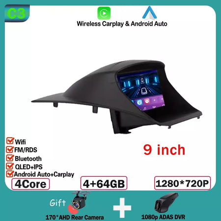 Rádio do carro carplay android 15 para ford fiesta mk 6 para ford fiesta mk 7 2008 - 2019 reprodutor de vídeo multimídia tela sensível ao toque gps automático