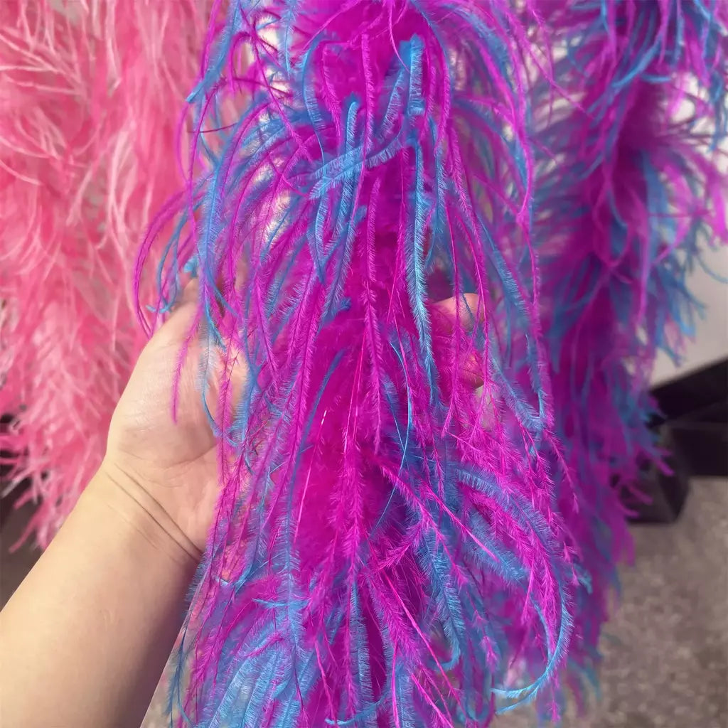 Boa de penas de avestruz arco-íris, 6/10/20 camadas, acessórios de festa fofos para mulheres, halloween, carnaval, cosplay, decoração de casamento, fantasia diy