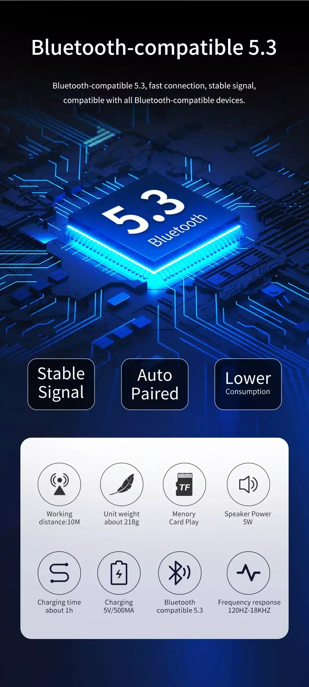 Alto-falante bluetooth tg659 mini alto-falantes portáteis sem fio poderosos tws bt 5.3 caixa de som alto-falante de alta fidelidade suporta cartão tf rádio