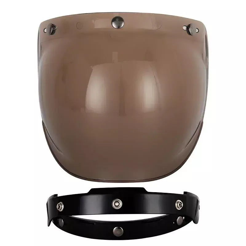 Capacete de motocicleta bolha escudo viseira anti-nevoeiro proteção uv lente hd para capacete retro rosto aberto meio capacete bolha óculos lente