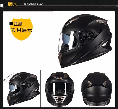Gxt palhaço rosto cheio capacete da motocicleta lente solar interna motocross casco moto leve segurança bicicleta de rua equitação rápida casque moto