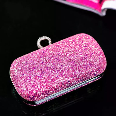 Evening Pink Clutch Purse Mulheres Bling Lantejoulas Bolsas 2023 Novo Designer De Moda Saco De Telefone De Luxo Crossbody Pequeno Saco De Designer