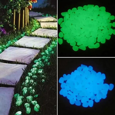 Brilha no escuro jardim seixos pedras brilham rochas decoração do tanque de peixes playground das crianças família jardim gramado pedras luminosas