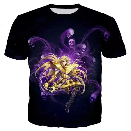 Saint seiya t camisa masculina moda camisetas crianças hip hop topos camisetas anime impressão 3d camiseta masculina de verão gráfico topos meninos t
