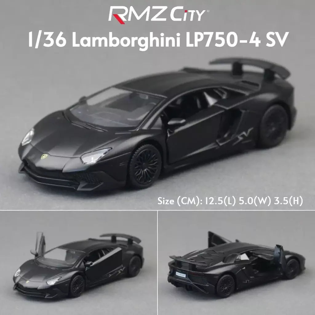 1/36 lamborghini super esporte modelo de carro de brinquedo para crianças rmz city diecast metal miniatura puxar para trás coleção presente criança meninos