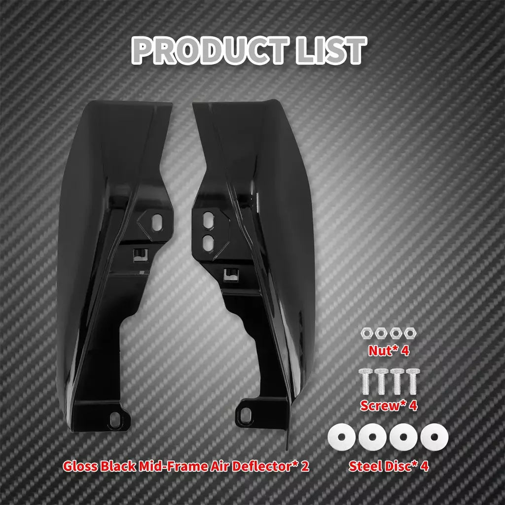 Motocicleta mid-frame defletor de ar escudo térmico guarnição capa para harley touring electra street glide road king fltrx 2001-23 24-up